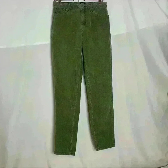 Urban Outfitters Green Corduroy Pants BDG Mom High Rise - Picture 1 of 4